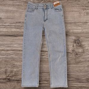 Kimhekim Changownoj Fashion Light Wash Straight Leg Cropped Jeans Size US Small